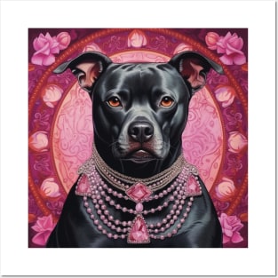 Royal Black Staffy Posters and Art